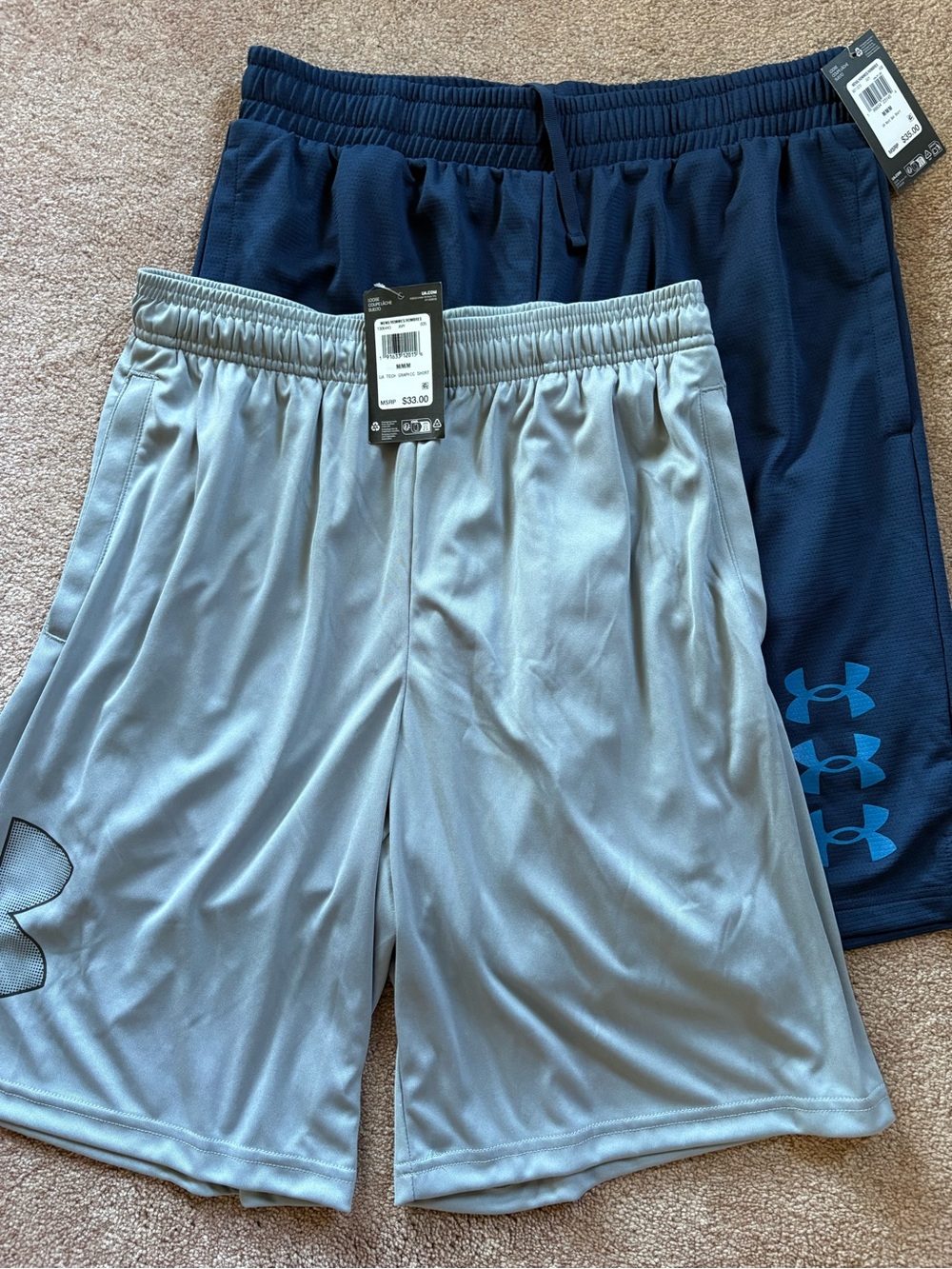Under Armour set of 2 athletic gym workout sports shorts size medium NWT